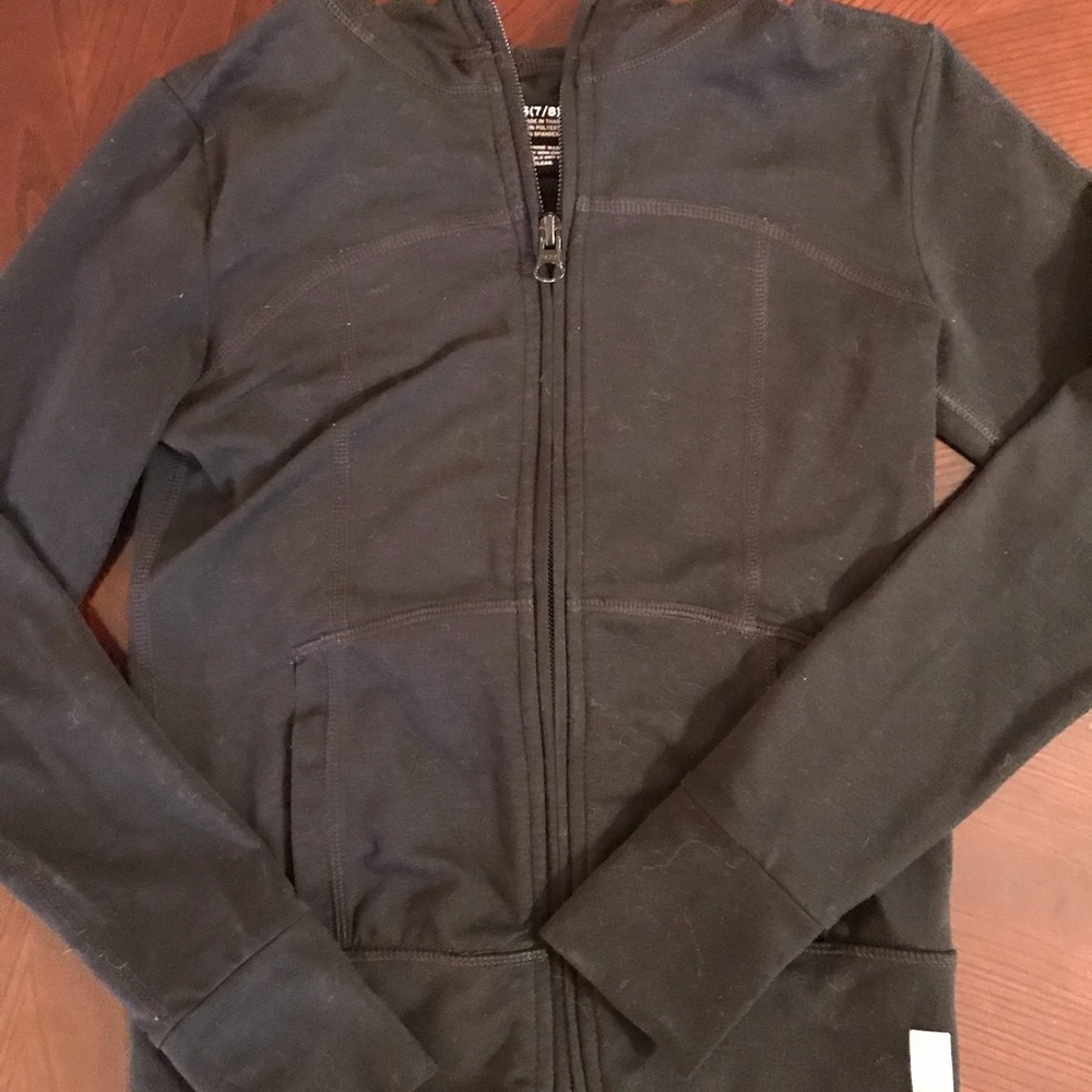 Zella girl black zip up hoodie - size 7/8